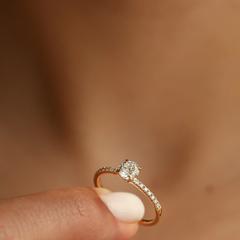 Nangi fine jewelry - white lab-grown diamond ring in gold