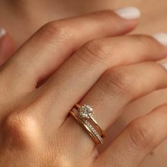 Nangi fine jewelry - white lab-grown diamond ring in gold