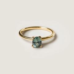 Nangi fine jewelry - teal / Peacock ring in yellow gold