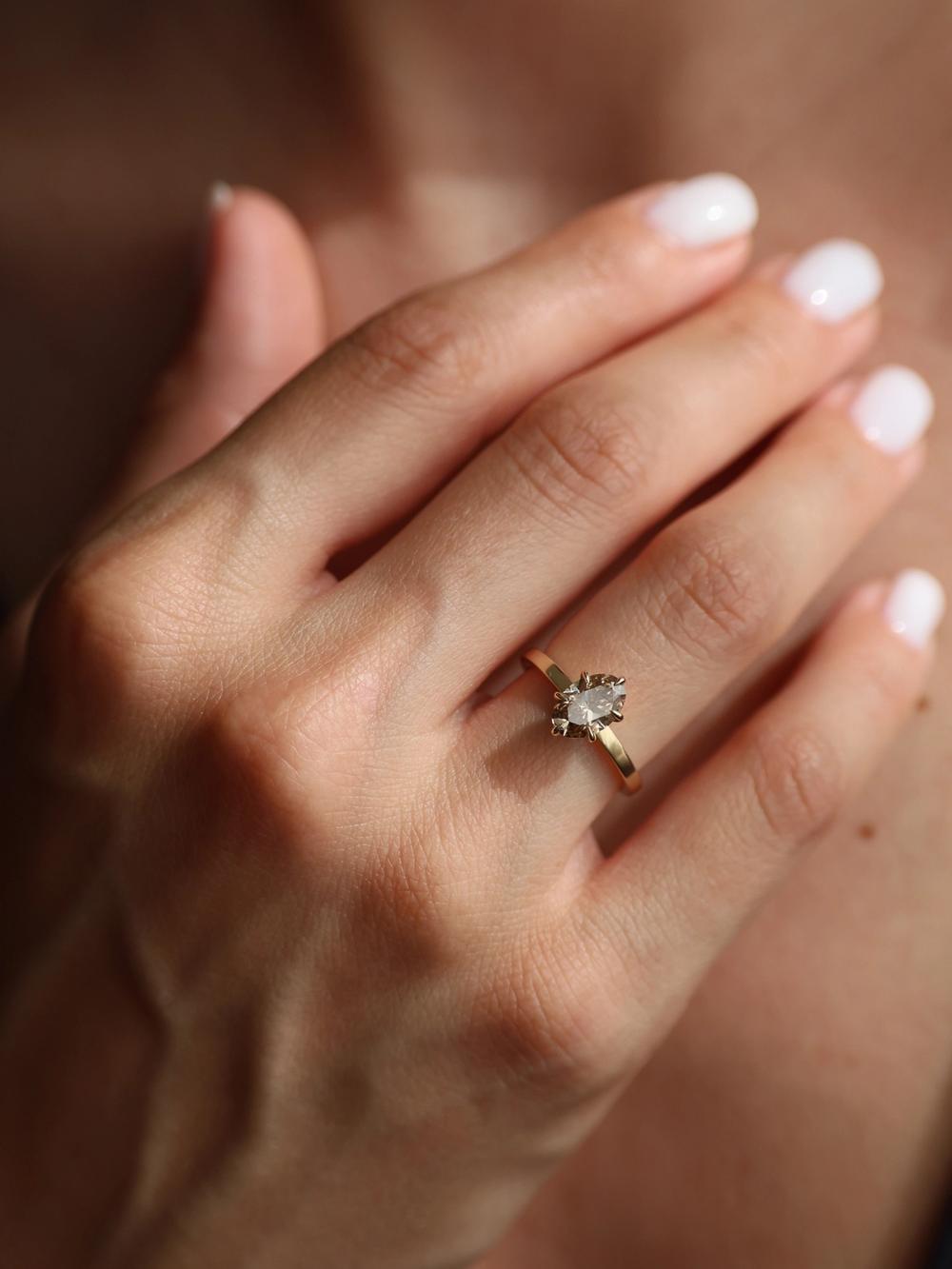 Fancy Brown Oval Diamond Ring