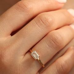 Nangi fine jewelry - white lab-grown diamond ring in gold