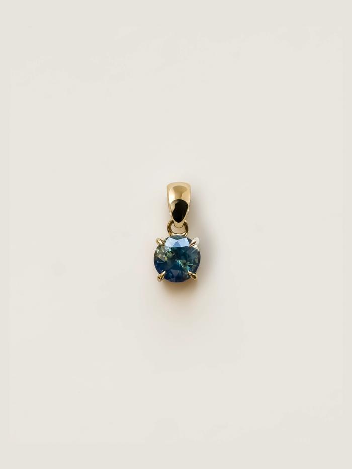 Nangi fine jewelry - teal / Peacock pendant in yellow gold