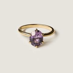 Nangi fine jewelry - purple sapphire ring in yellow gold