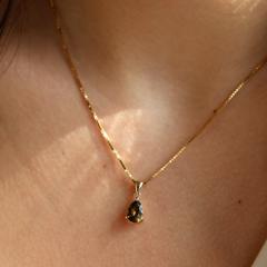 Nangi fine jewelry - brown tourmaline pendant in yellow gold