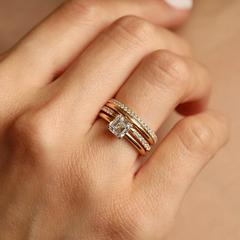 Nangi fine jewelry - white lab-grown diamond ring in yellow gold