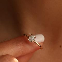 Nangi fine jewelry - white lab-grown diamond ring in gold