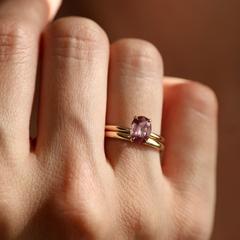 Nangi fine jewelry - pink ring in yellow gold