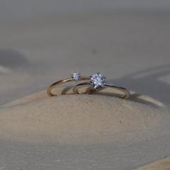 Nangi fine jewelry - white lab-grown diamond ring in white gold