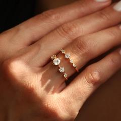 Nangi fine jewelry - white lab-grown diamond ring in gold