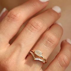 Nangi fine jewelry - white lab-grown diamond ring in gold