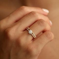 Nangi fine jewelry - white lab-grown diamond ring in gold