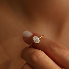 Nangi fine jewelry - white lab-grown diamond ring in gold