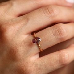 Nangi fine jewelry - pink ring in yellow gold