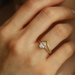 Nangi fine jewelry - white lab-grown diamond ring in gold