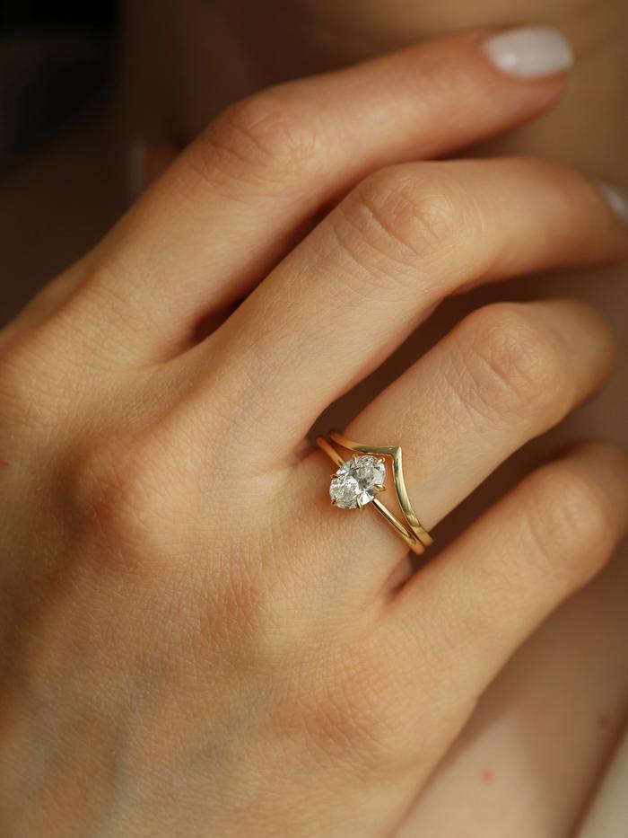Nangi fine jewelry - white lab-grown diamond ring in gold