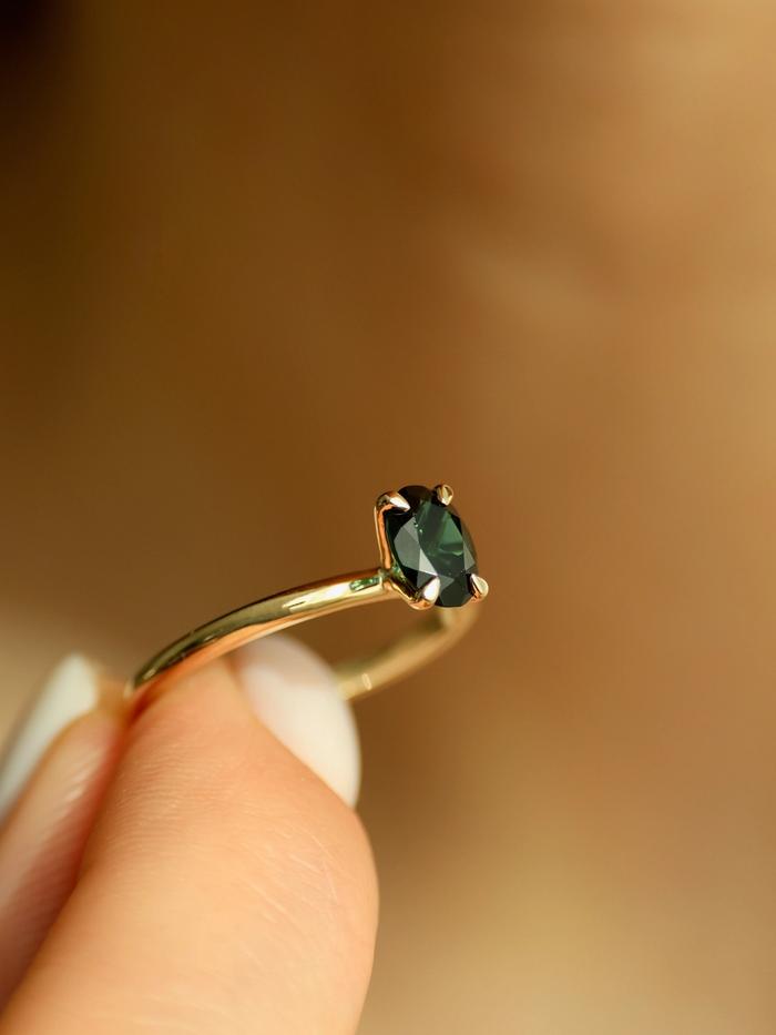 Nangi fine jewelry - black tourmaline ring in yellow gold