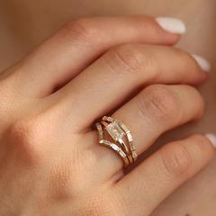 Nangi fine jewelry - white lab-grown diamond ring in gold