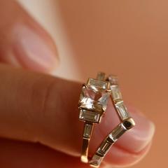 Nangi fine jewelry - white lab-grown diamond ring in gold