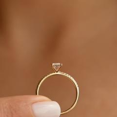 Nangi fine jewelry - white lab-grown diamond ring in gold