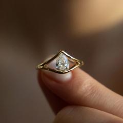 Nangi fine jewelry - white lab-grown diamond ring in gold
