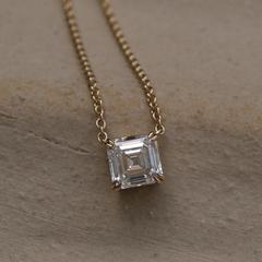 Nangi fine jewelry - white lab-grown diamond necklace in yellow gold