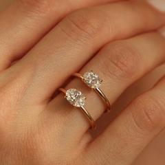 Nangi fine jewelry - white lab-grown diamond ring in gold