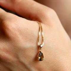 Nangi fine jewelry - brown tourmaline pendant in yellow gold