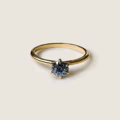 Nangi fine jewelry - teal / Peacock ring in yellow gold