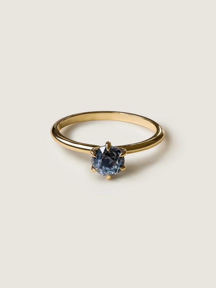 Nangi fine jewelry - teal / Peacock ring in yellow gold