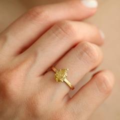 Nangi fine jewelry - lab-grown diamond ring in yellow gold