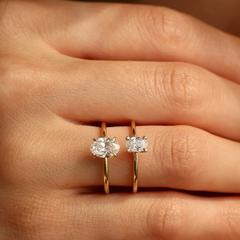 Nangi fine jewelry - white lab-grown diamond ring in gold