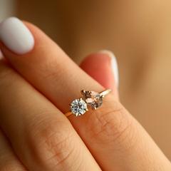Nangi fine jewelry - brown ring in yellow gold