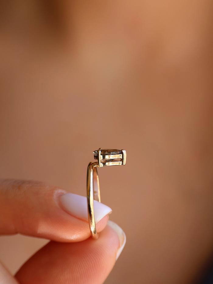Nangi fine jewelry - brown tourmaline ring in yellow gold