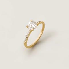 Nangi fine jewelry - white lab-grown diamond ring in gold