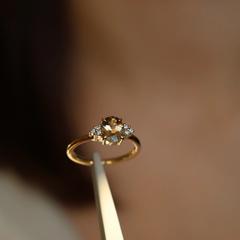 Nangi fine jewelry - champagne tourmaline ring in yellow gold