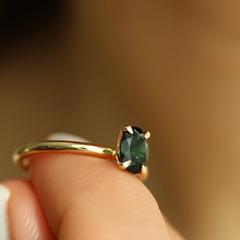Nangi fine jewelry - black tourmaline ring in yellow gold