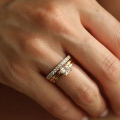 Nangi fine jewelry - pink ring in yellow gold