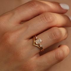 Nangi fine jewelry - white lab-grown diamond ring in gold