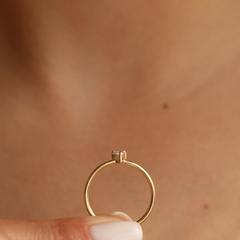 Nangi fine jewelry - white lab-grown diamond ring in gold