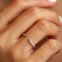 Nangi fine jewelry - white lab-grown diamond ring in white gold