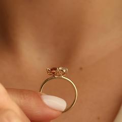 Nangi fine jewelry - pink tourmaline ring in yellow gold