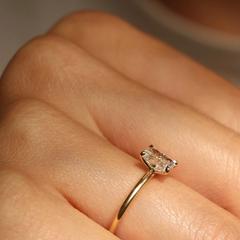 Nangi fine jewelry - white lab-grown diamond ring in gold