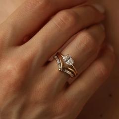 Nangi fine jewelry - white lab-grown diamond ring in gold