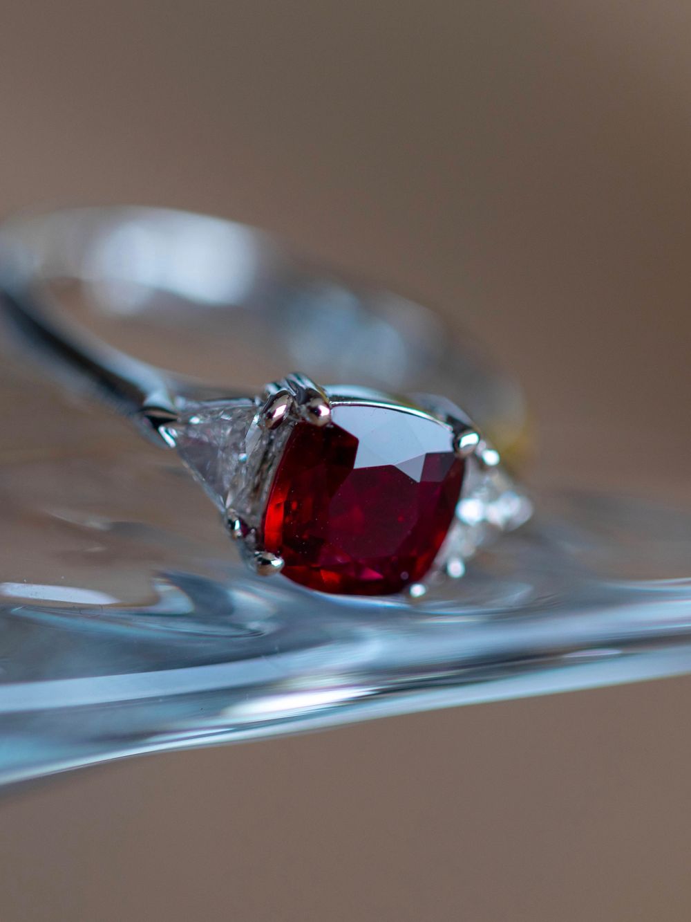 Ruby & Trillions in White Gold