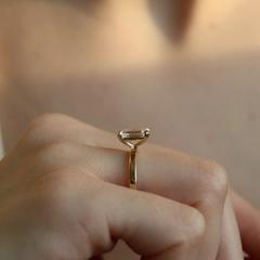 Nangi fine jewelry - white lab-grown diamond ring in gold