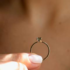 Nangi fine jewelry - teal / Peacock ring in yellow gold