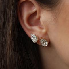 Nangi fine jewelry - white lab-grown diamond earring in gold