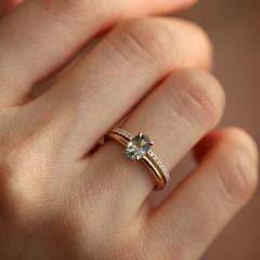 Nangi fine jewelry - grey ring in yellow gold