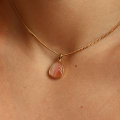 Nangi fine jewelry - orange apricot agate necklace in yellow gold