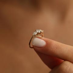 Nangi fine jewelry - white lab-grown diamond ring in gold